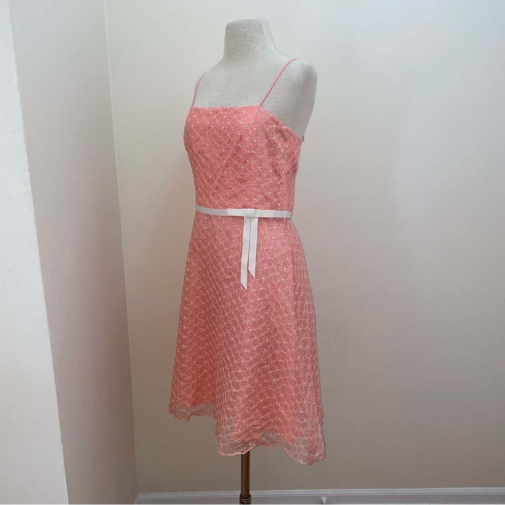 Laundry By Shelli Segal Peach, Silk A-Line Floral… - image 3